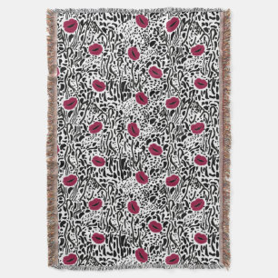 Moderne lipstick Lips B&W Patroon Deken