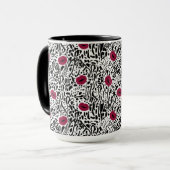 Moderne lipstick Lips B&W Patroon Mok (Voorkant links)