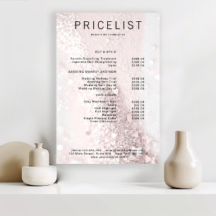 Moderne, liste de prix pailletée Affiche