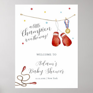 Moderne Little Champion Boksen Baby Shower Welkom Poster