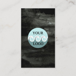 Moderne logo aquarel zwart verticaal visitekaartje