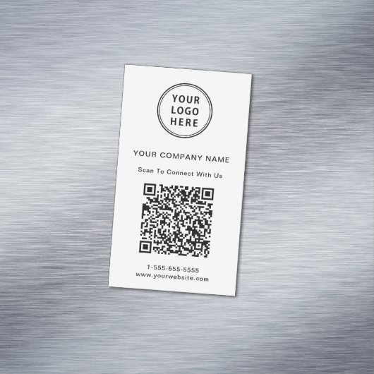 Moderne Logo Creëer Uw QR-code Magnetisch Visitekaartje (Voorbeeld)