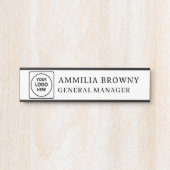 Moderne Logo | Custom Employee Staff Branding Deurbordje (Voorkant)