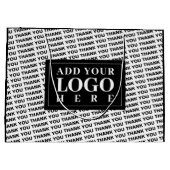 Moderne Logo Dank u Zwart-wit Gift Bag Groot Cadeauzakje (Achterkant)