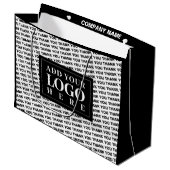 Moderne Logo Dank u Zwart-wit Gift Bag Groot Cadeauzakje (Voorkant Gekanteld)