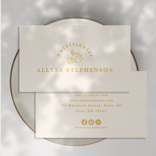 Moderne, logo de fruits, carte de visite nutrition