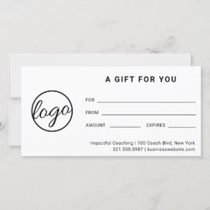 Moderne Logo Eenvoudig Bedrijfs Cadeaubon