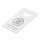 Moderne Logo- en kwaliteitscontrolecode Kredietkaart Flessenopener (Voorkant Gekanteld)