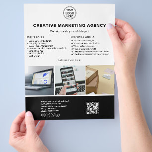 Moderne Logo Foto QR Marketing Zakelijk Flyer