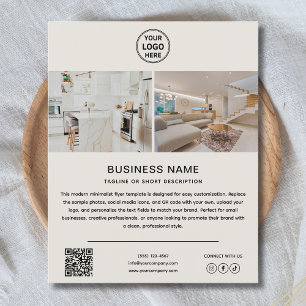 Moderne Logo Foto QR Marketing Zakenvlucht Flyer