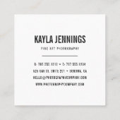 Moderne Logo | Fotograaf Vierkante Visitekaartje (Achterkant)