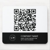 Moderne Logo Gepersonaliseerde zwart-wit Muismat (Voorkant)