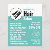 Moderne Logo, haarstijllijst, haarsalon en brochur Flyer (Voorkant)