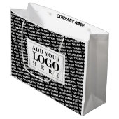 Moderne Logo Hartelijk Dank Zwart en Wit Cadeautas (Voorkant Gekanteld)