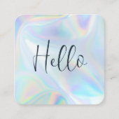 Moderne Logo Holographic Script-medewerker van bed Vierkante Visitekaartje (Voorkant)