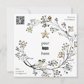 Moderne LOGO kerst QR CODE Business Feestdagenkaart (Voorkant)