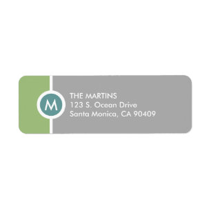 Moderne logo-label voor retournering - groen/grijs etiket