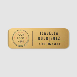 Moderne Logo Manager met Geborsteld Goud Naamplaatje