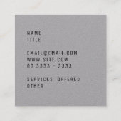 Moderne Logo-minimalist Vierkante Visitekaartje (Achterkant)