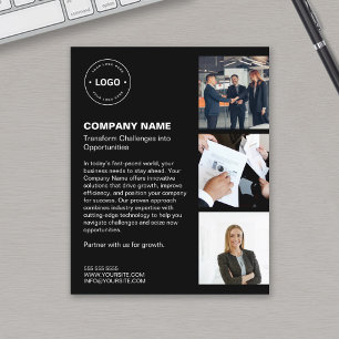 Moderne Logo Photo Black Professionele Bedrijf Flyer