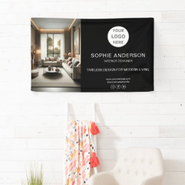 Moderne Logo Photo Black Professionele Bedrijf Spandoek