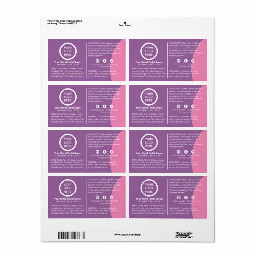 Moderne Logo - Productlabel Sticker (Full Sheet)