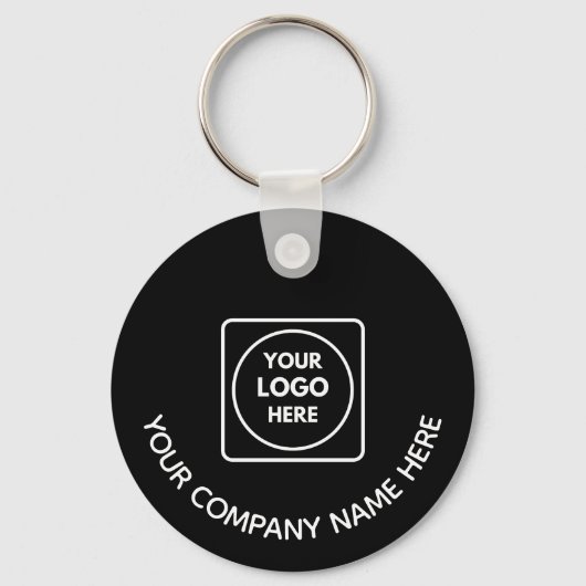Moderne Logo QR Code Promo Zwarte Sleutelhangers (Voorkant)