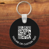 Moderne Logo QR Code Promo Zwarte Sleutelhangers (Achterkant)