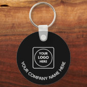 Moderne Logo QR Code Promo Zwarte Sleutelhangers (Voorkant)