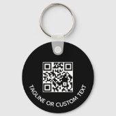 Moderne Logo QR Code Promo Zwarte Sleutelhangers (Achterkant)