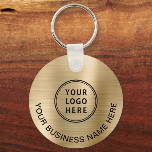 Moderne Logo QR-code - Promotioneel goud Sleutelhanger (Voorkant)