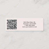 Moderne Logo QR Code Roze Mini Visitekaartje (Achterkant)
