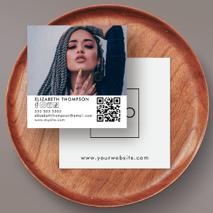 Moderne Logo QR Code Trendy Social Media Foto Vierkante Visitekaartje
