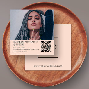 Moderne Logo QR Code Trendy Social Media Foto Vierkante Visitekaartje