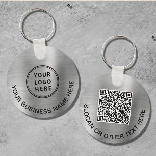 Moderne Logo QR-code voor speciale acties - Zilver Sleutelhanger