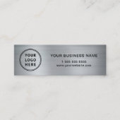 Moderne Logo QR Code Zilver Mini Visitekaartje (Voorkant)