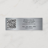 Moderne Logo QR Code Zilver Mini Visitekaartje (Achterkant)