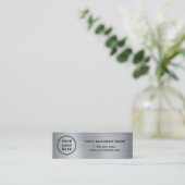 Moderne Logo QR Code Zilver Mini Visitekaartje (Staand voorkant)