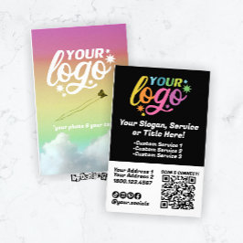Moderne Logo QR Code Zwart Wit Regenboog Foto Flyer