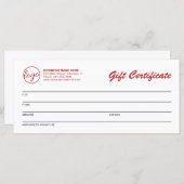 Moderne Logo Red Business Cadeaubon (Voorkant / Achterkant)