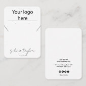 Moderne logo sieraden ketting oorbel display visitekaartje (Voorkant / Achterkant)