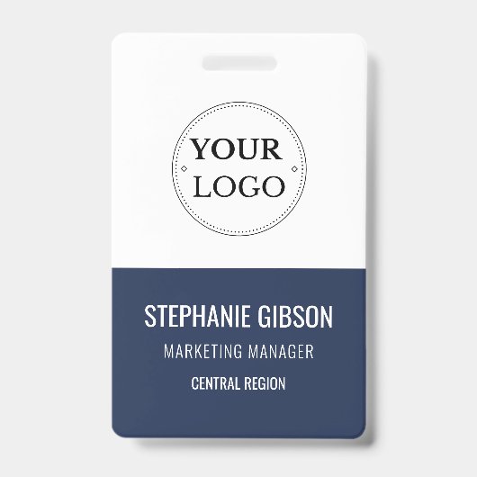 Moderne Logo Sjabloon Werknemersnaam ID Badge (Voorzijde)