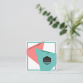 Moderne Logo Social Media Geometrisch UW KLEUREN Vierkante Visitekaartje (Staand voorkant)