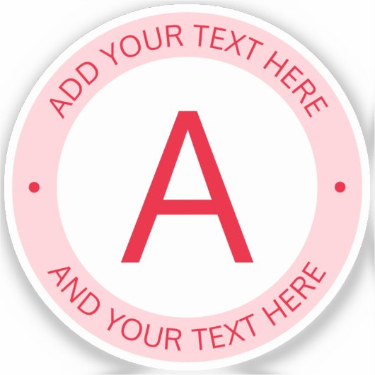 Moderne Logo Stijlmonogram | Transparantie rood Sticker (Voorkant)