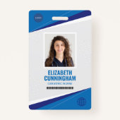 Moderne Logo Verpleegkundige Naam Barcode Badge (Voorkant)