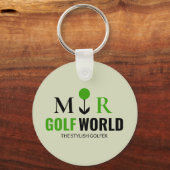 Moderne Logo voor een Golfer Sleutelhanger (Voorkant)