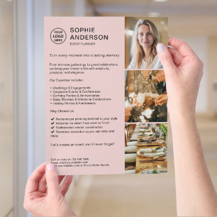 Moderne Logo Witte Evenementenplanner Roze Promoti Flyer