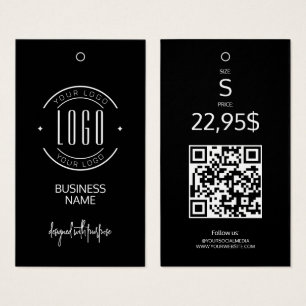 Moderne logo zwart wit QR-code kleding hanglabel Visitekaartje