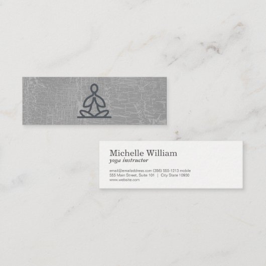 Moderne Lotusbloem Marmergrijs | Yogaleraar Mini Visitekaartje (Voorkant / Achterkant)