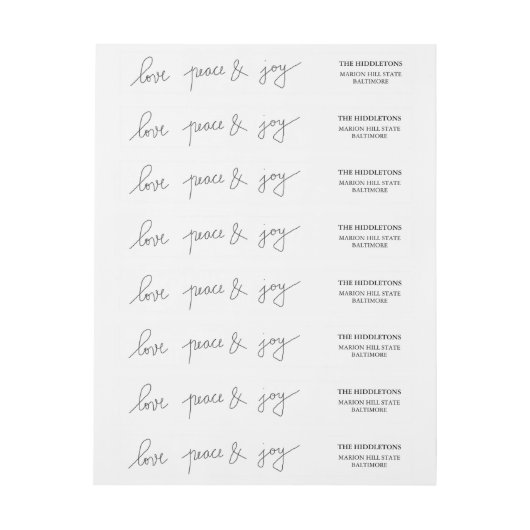Moderne Love Peace and Joy Holiday Script (Vel)